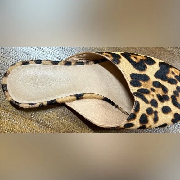 Madewell The Remi Mule in Leopard Calf Hair Leather Size 7 Slip On Flats - Picture 3 of 4